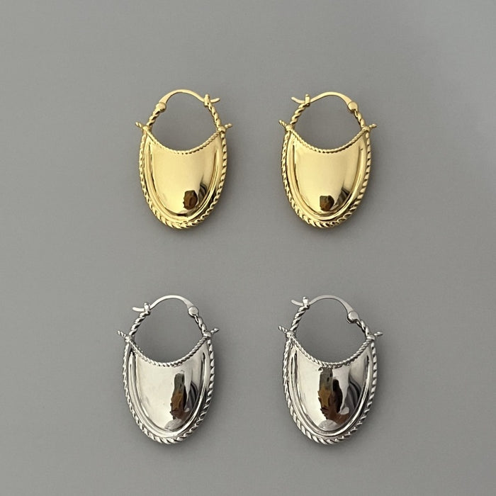 Wholesale Retro oval curved earrings, light luxury, niche fashion temperament, versatile earrings