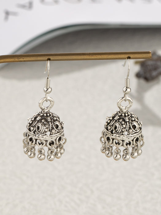 Wholesale Vintage classic bell earrings with zircon pendant and exaggerated earrings