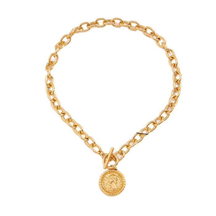 Wholesale Retro Geometric Figure Embossed Necklace