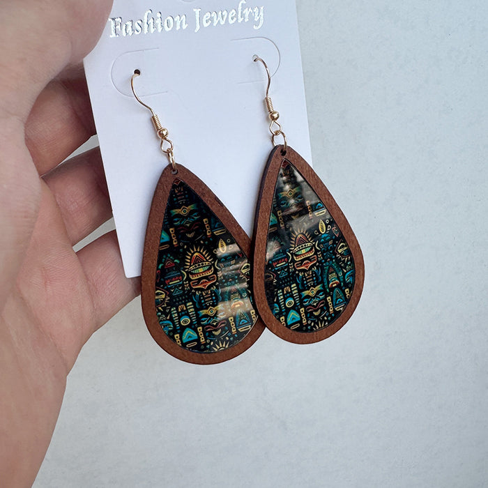 Wholesale Acrylic transparent color earrings Aztec ethnic fashion jewelry