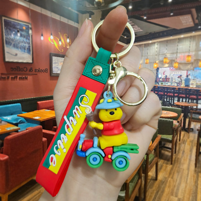 Wholesale Cartoon bear keychain pendant couple bag ornaments bear doll car key chain small gift