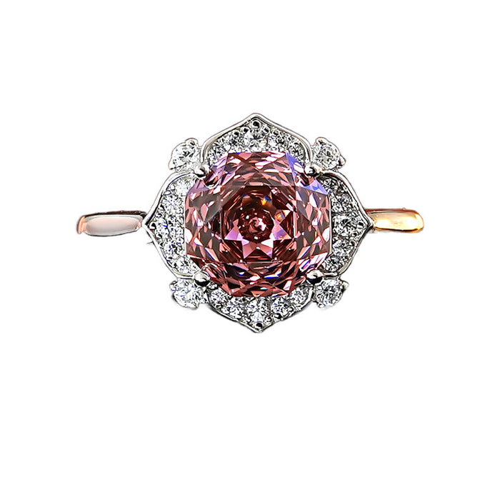 Wholesale Cutting ring, light luxury, versatile, inlaid with high carbon diamonds, elegant, high-end, niche design, simple ring