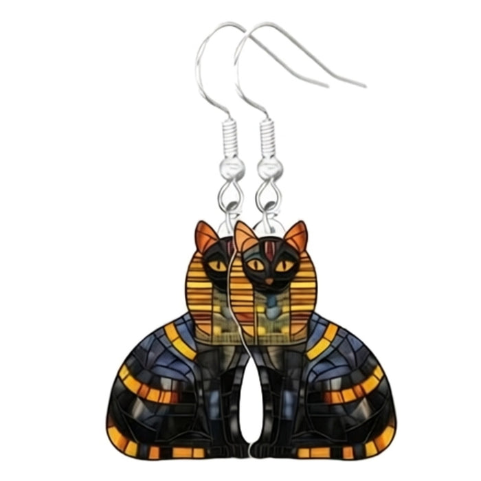 Wholesale Acrylic Double-Sided Lucky Cat Earrings Trendy Fashion Accessory