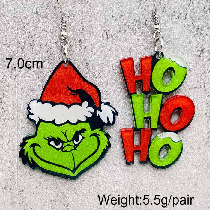 Wholesale Christmas Acrylic Asymmetric Earrings JDC-ES-YaChen001