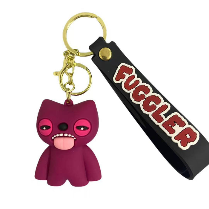 Wholesale Cute Monster Doll PVC Soft Rubber Tooth Treasure Ugly Cute Funny Keychain Blind Box Accessories