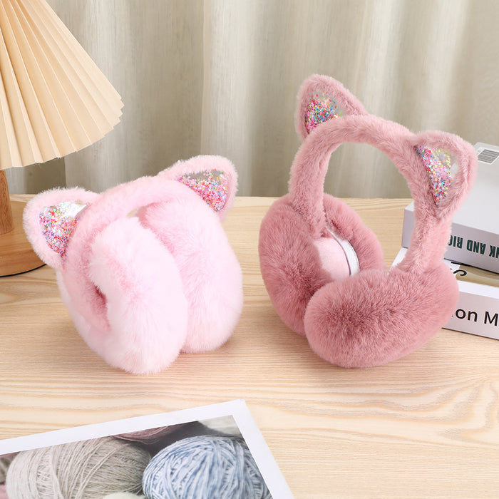 Wholesale Kids'  cute cat ear style children' s earmuffs,  a must-have for winter warmth