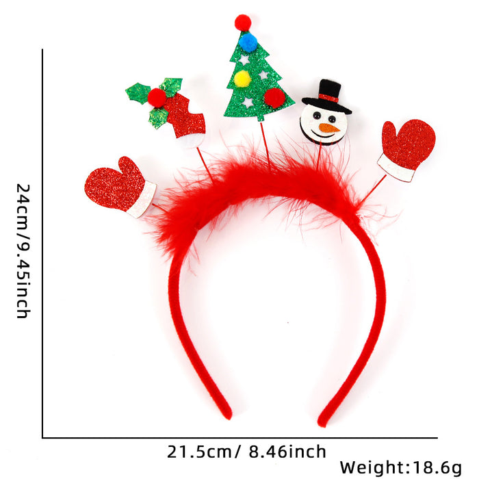 Wholesale Christmas Cartoon F Hair Hoop Plastic Reindeer Snowflake Headband Holiday Party Hair Accessory