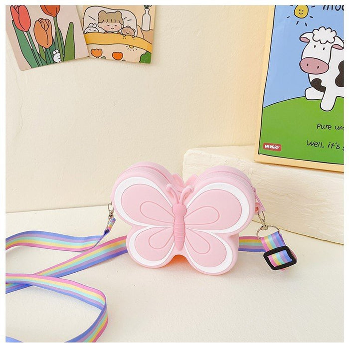 Wholesale Butterfly Silicone Children' s Crossbody Bag Chic Fashion Accessory MOQ≥3