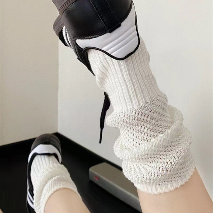 Wholesale Sock Splicing Breathable Stacking Socks Solid Color Cotton Socks Versatile Knitted Particle Leg Socks
