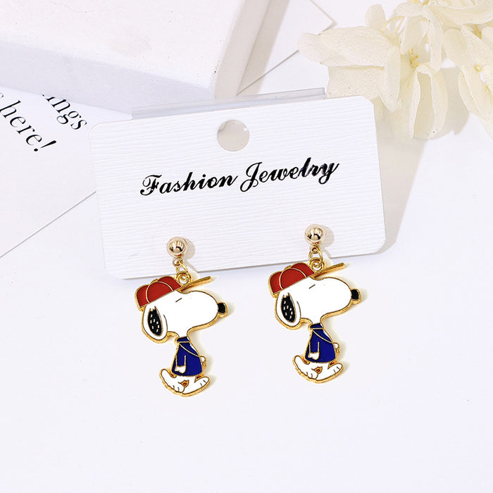 Wholesale Cute Cartoon Short Stud Earrings 925 Silver Jewelry Accessory for Women Gift MOQ≥2