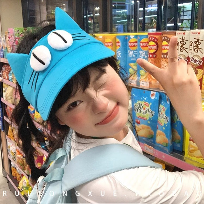 Wholesale Cute blue sky top sun hat, sun protection cartoon ear sun hat
