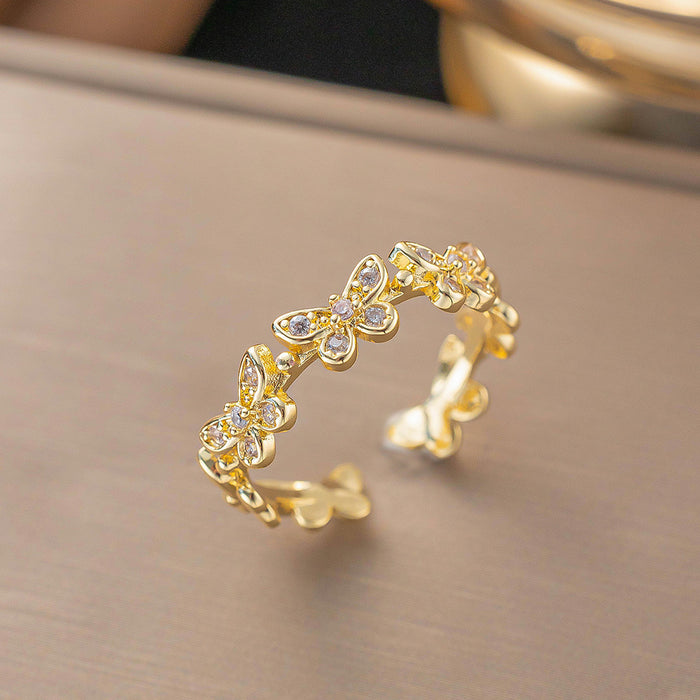 Wholesale Flower and butterfly ring for women