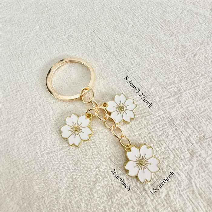 Wholesale Sweet cherry blossom keychain flower flower metal handbag backpack pendant decoration accessories