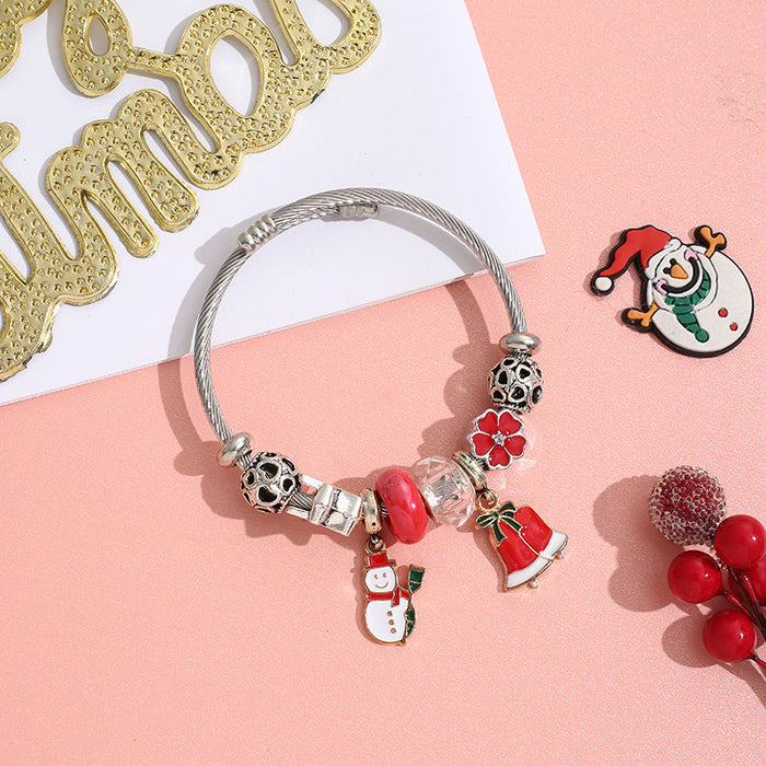 Wholesale Stainless Steel Christmas Beaded Bracelet MOQ≥2