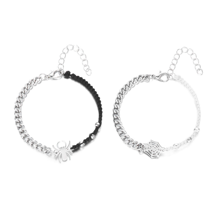 Wholesale Stainless Steel  Woven Bracelet  Web Couple Friendship Bracelet