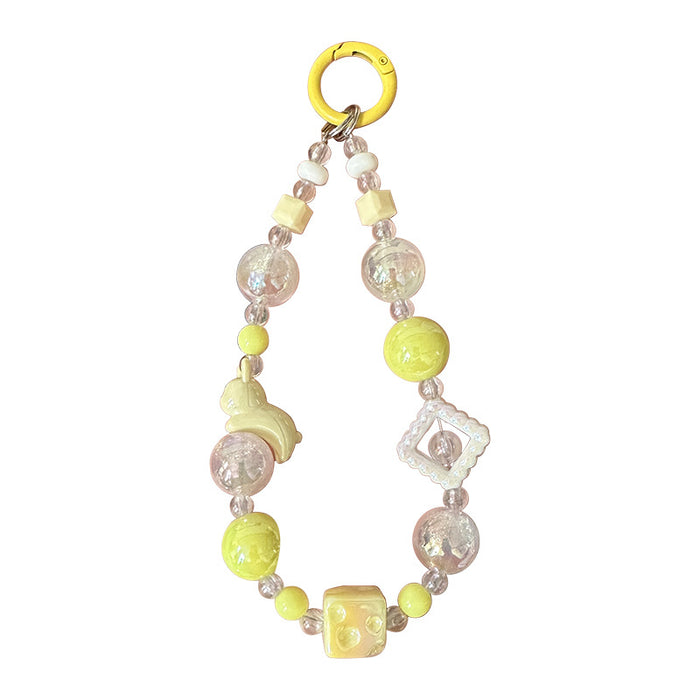 Wholesale Creative acrylic bead keychain bracelet key pendant mobile phone chain bead jewelry DIY
