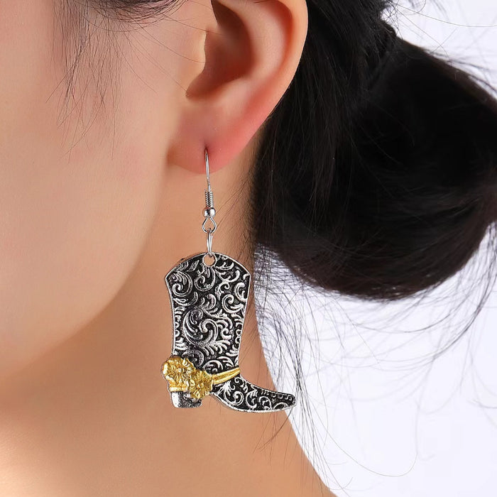 Wholesale Alloy Vintage Rose Boots Earrings JDC-ES-KaY003