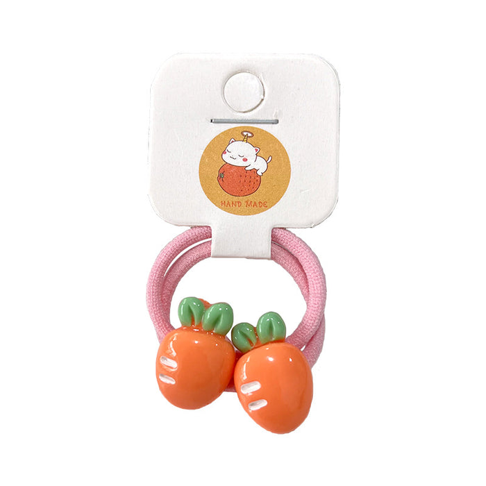 Wholesale Children's hair ring fruit transparent color fine flash rabbit small rubber band little girl's head rope baby girl's hair does not hurt