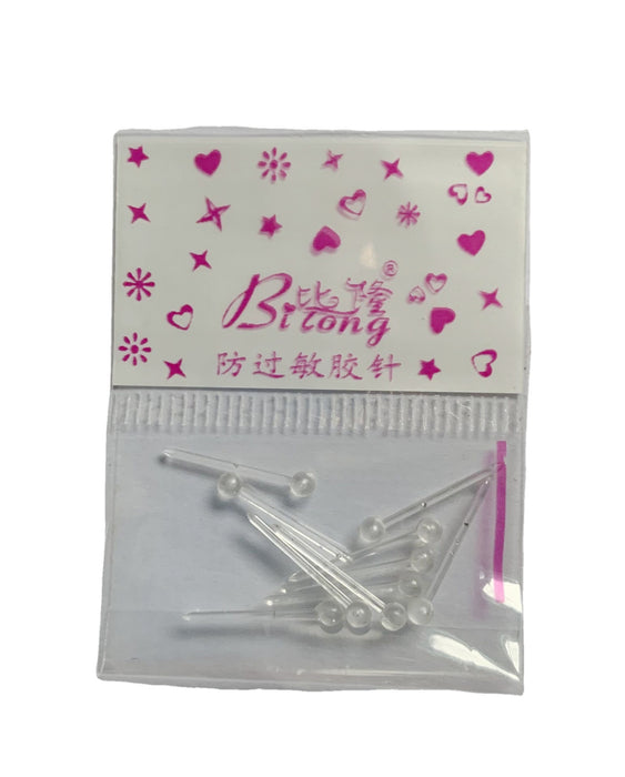 Wholesale Plastic needle anti-allergic ear stick sterile stick round head men's and women's earrings earrings