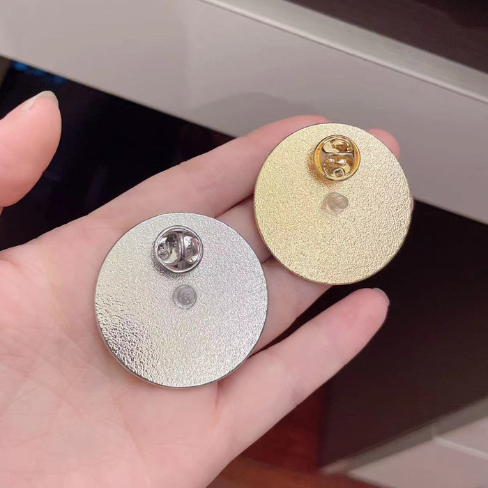 Wholesale Social power brooch emotion management energy metal badge sliding rotating expression badge bag accessories