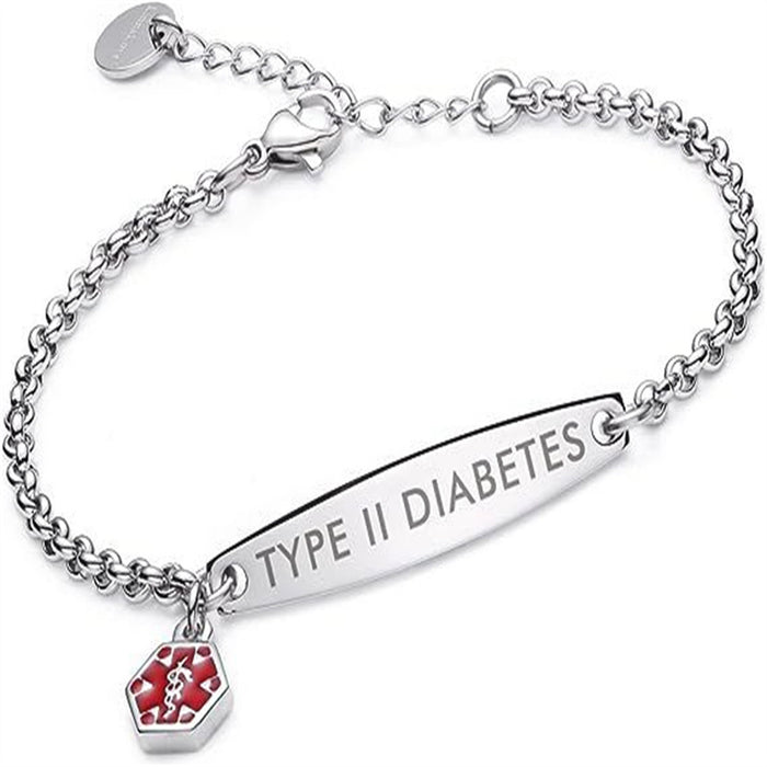 Wholesale  jewelry pre-engraved simple chain female medical warning