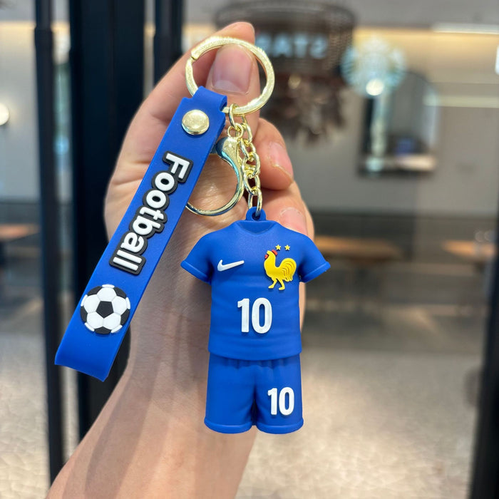 Wholesale 2pcs PVC Soccer Jersey Keychain Fashion Accessory