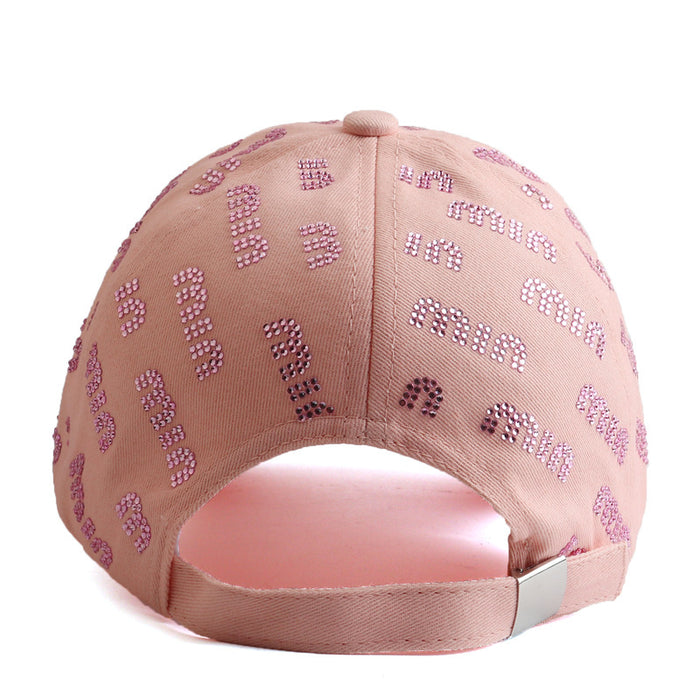 Wholesale Women' s outdoor baseball cap with rhinestone lettering