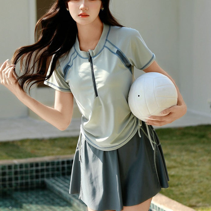 Wholesale Swimsuit one-piece skirt style swimming pool sports conservative swimsuit soaking hot spring swimsuit