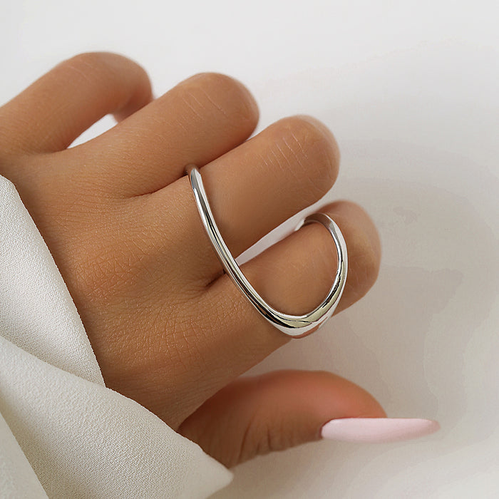 Wholesale Jewelry, simple metal ring, personalized geometric opening