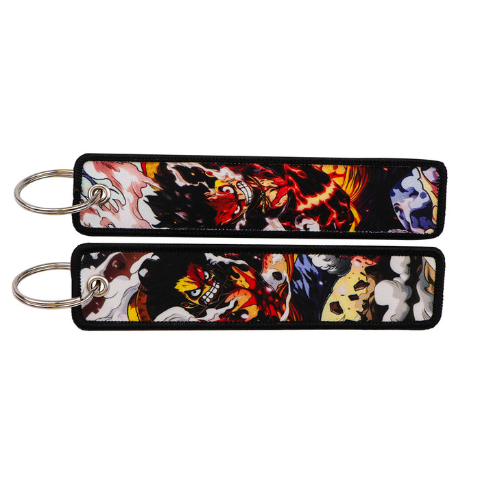 Wholesale Woven Label Keychain Cartoon Keychain Bag Pendant Woven Fabric Chain