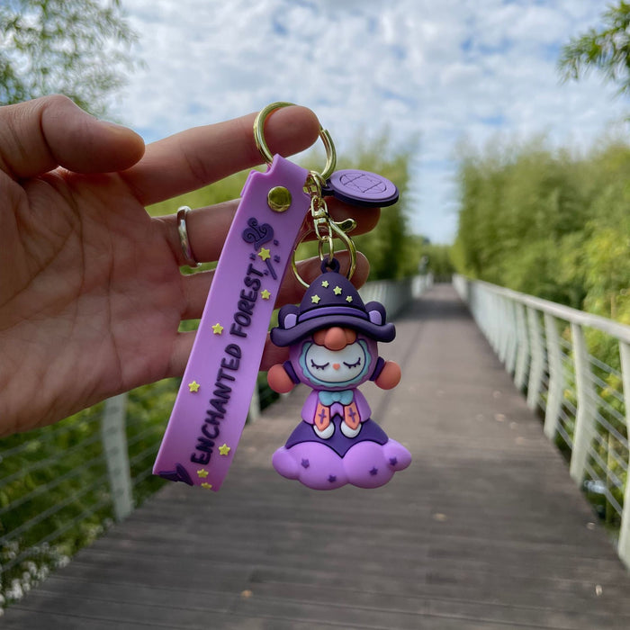 Wholesale Creative Magic Forest Keychain 3D Soft Plastic Doll Couple Backpack Pendant Decoration