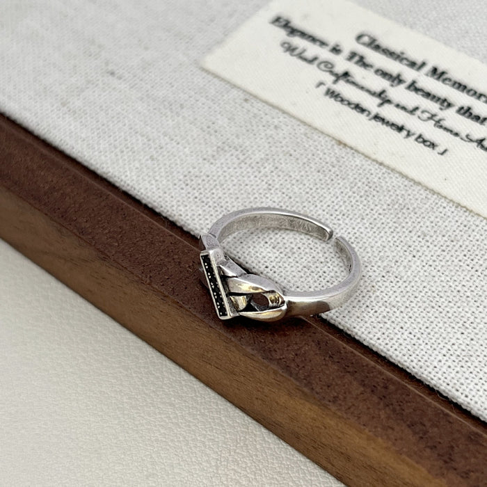 Wholesale Paired with micro inlaid black diamonds for fashionable decoration, the new high-end and versatile chain ring