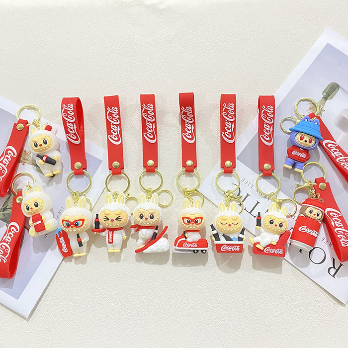 Wholesale Cartoon Cross-Dressing Little Sheep Keychain Silicone Doll Gift Car Keychain Pendant