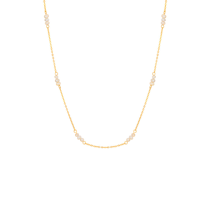 Wholesale Pearl necklace, fashionable stainless steel collarbone chain, handmade chain jewelry