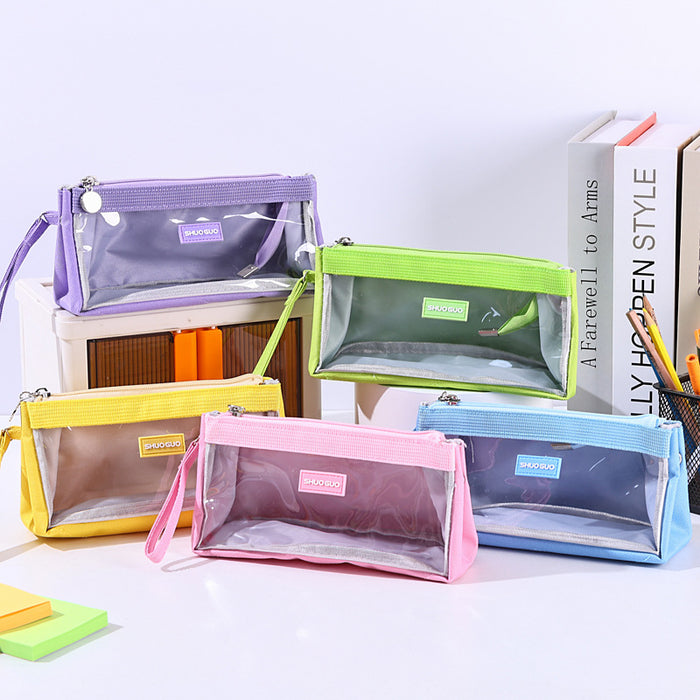 Wholesale Large capacity transparent pencil bags