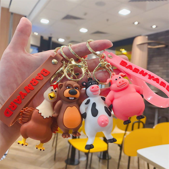 Wholesale Cartoon Crazy Farm Keychain