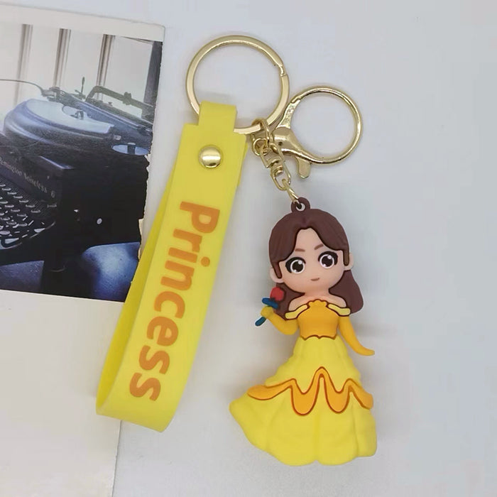 Wholesale Cartoon Princess and the Beast Keychain Pendant Bag Car Keychain Accessories