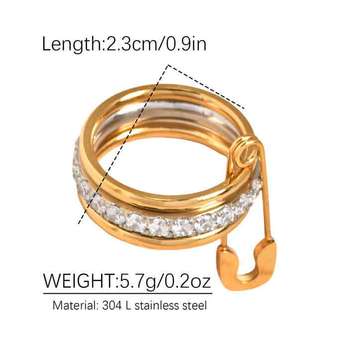 Wholesale The design is full of gold ring buckle and diamond multi-layer ring,  which is fashionable and stylish