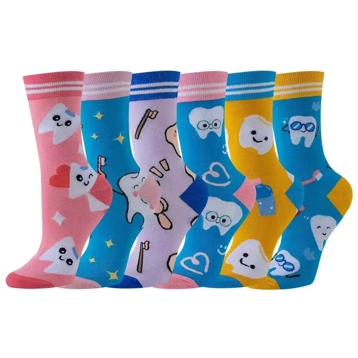 Wholesale Cartoon Teeth Pattern Socks