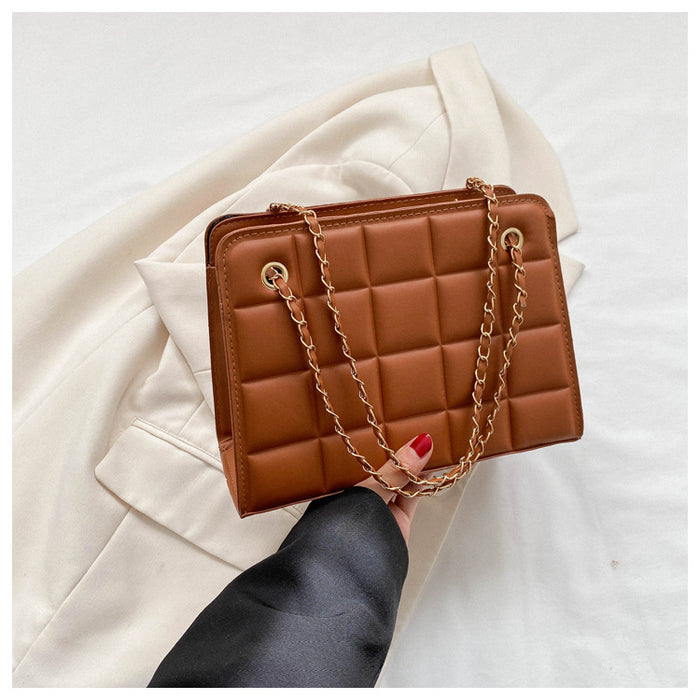 Wholesale PU Embossed Checkered Candy Color Shoulder Messenger Bag JDC-SD-QiSheng011