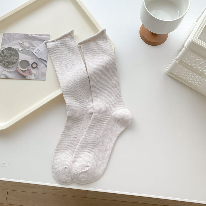 Wholesale Curled edge socks, mid tube socks, long tube socks, stacked socks