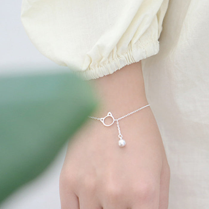 Wholesale Cute cat bell necklace, simple collarbone chain, girl's accessory bracelet, ankle chain