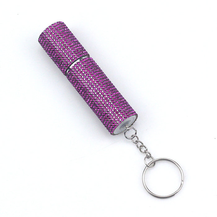 Wholesale 10ml Plastic Diamond-studded Perfume Bottle Keychain JDC-KC-TouMS024