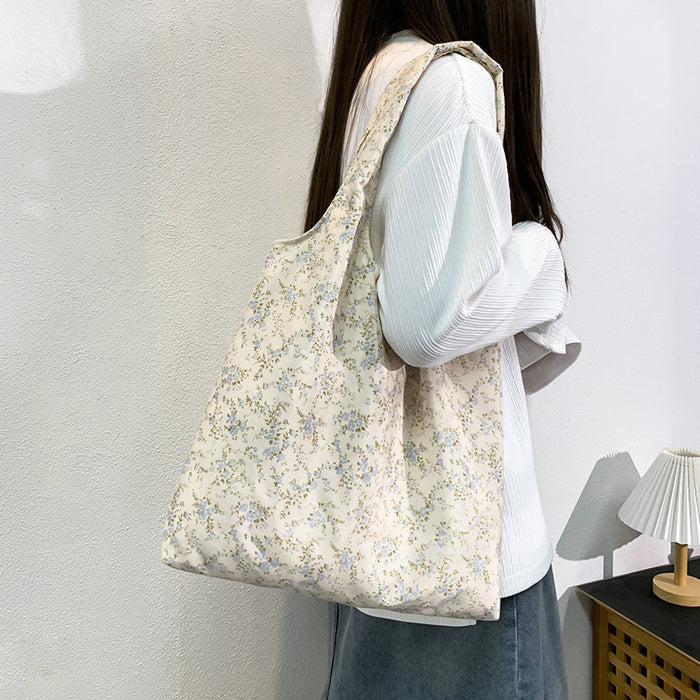 Wholesale Vintage oil painting flower canvas bag, one shoulder hand-held large capacity vest bag