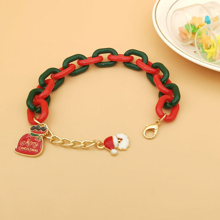 Wholesale Christmas Bracelet  Tree Bell Letter Elk Garland Exaggerated Chain Bracelet