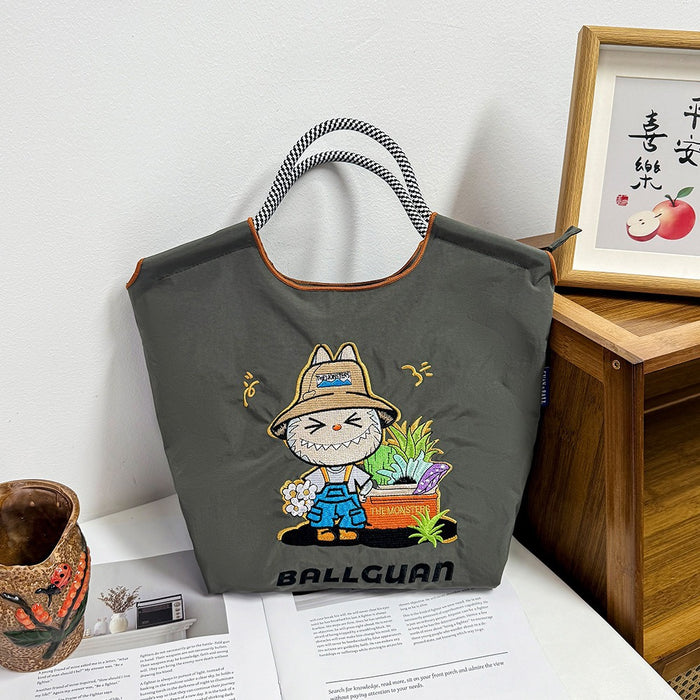 Wholesale Embroidered canvas crossbody bag zipper shoulder bag women' s fashionable handbag