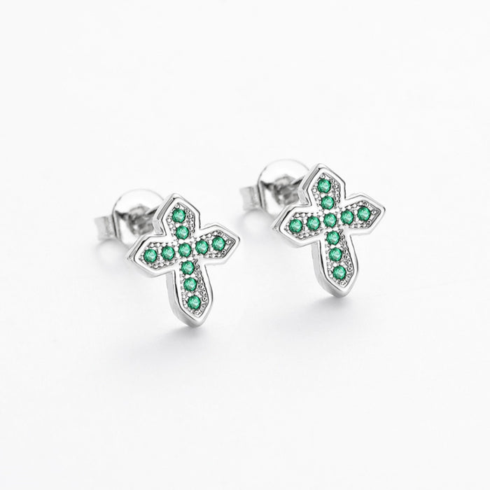 Wholesale Personalized zircon cross earrings