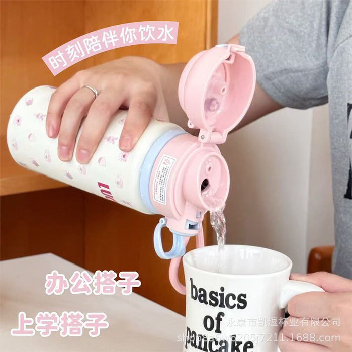 Wholesale Capybara Thermos Cup Stainless Steel Double Drinking Cup Cartoon Cute Girls Straw Cup