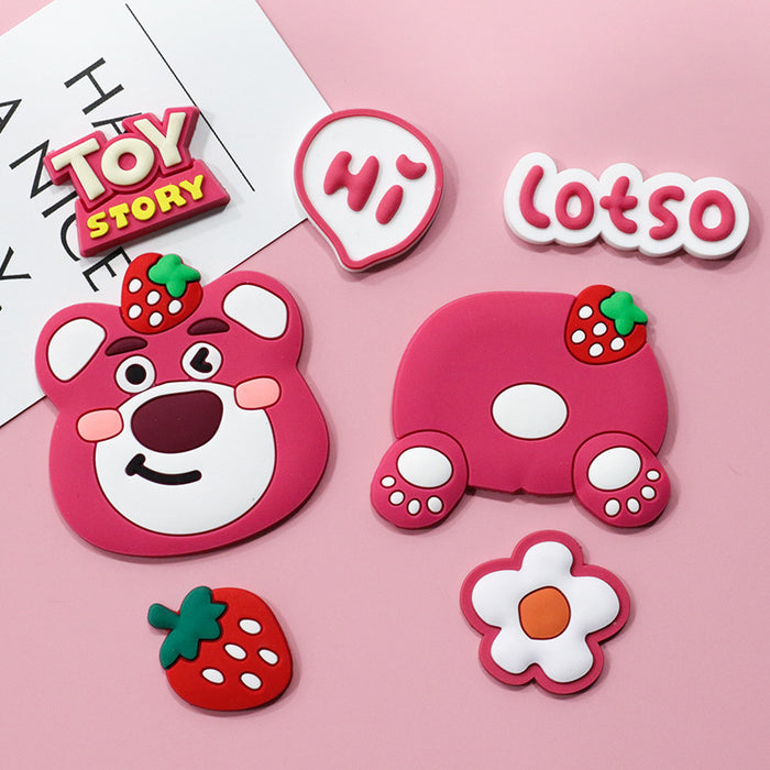 Wholesale 5pcs Cartoon bear soft rubber accessories cream rubber mobile phone case hole shoes hair accessories material bag