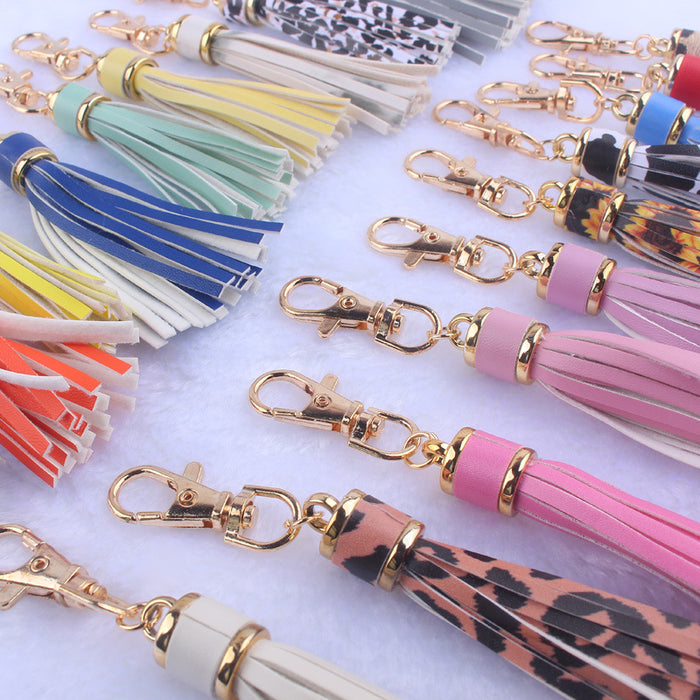 Wholesale Leather tassel pendant accessories tassel  gold buckle keychain tassel bracelet bracelet accessories